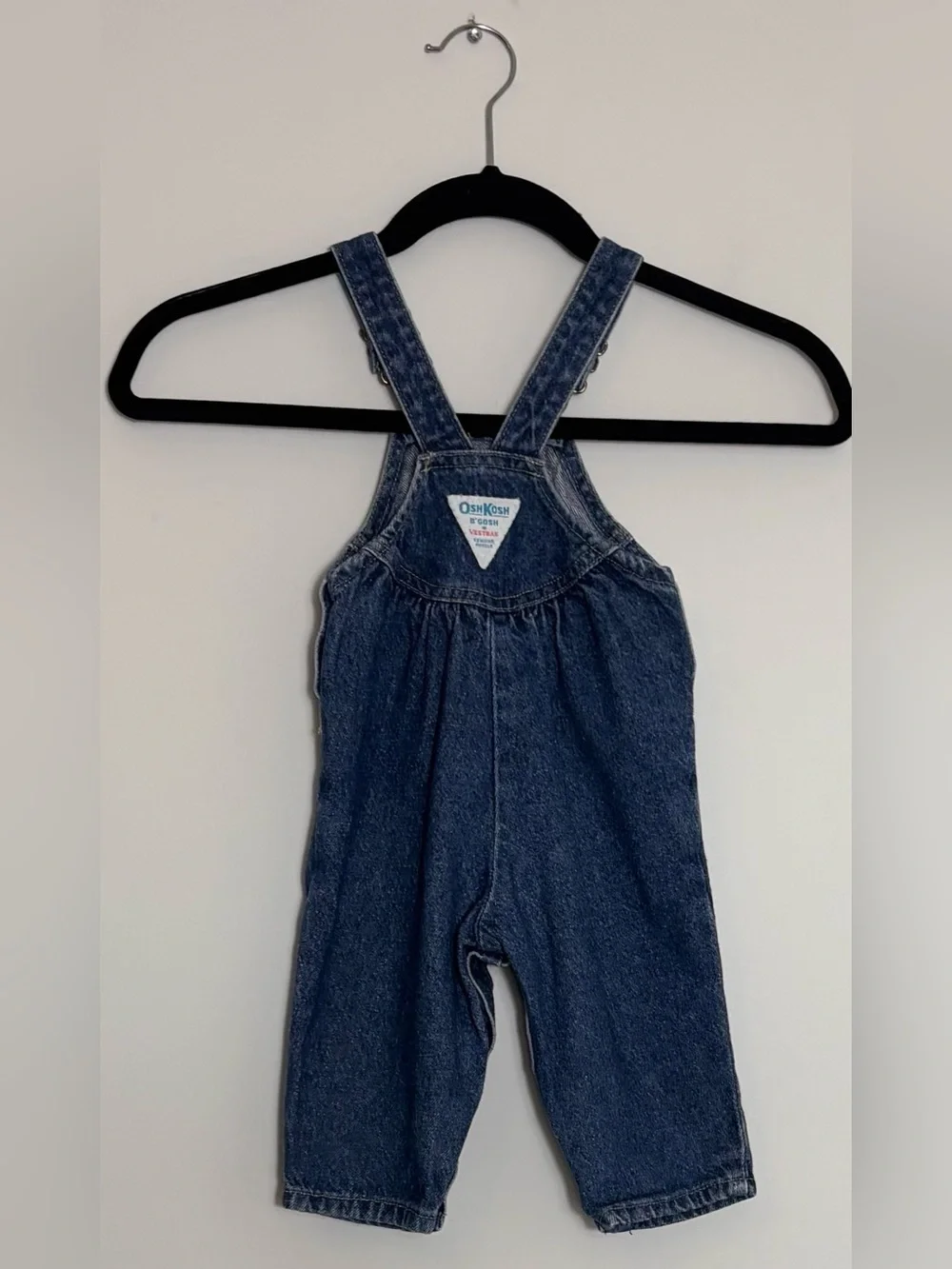 Vintage OshKosh B’gosh Baby Girl Denim Overalls 12 Months Pink Tag made in USA